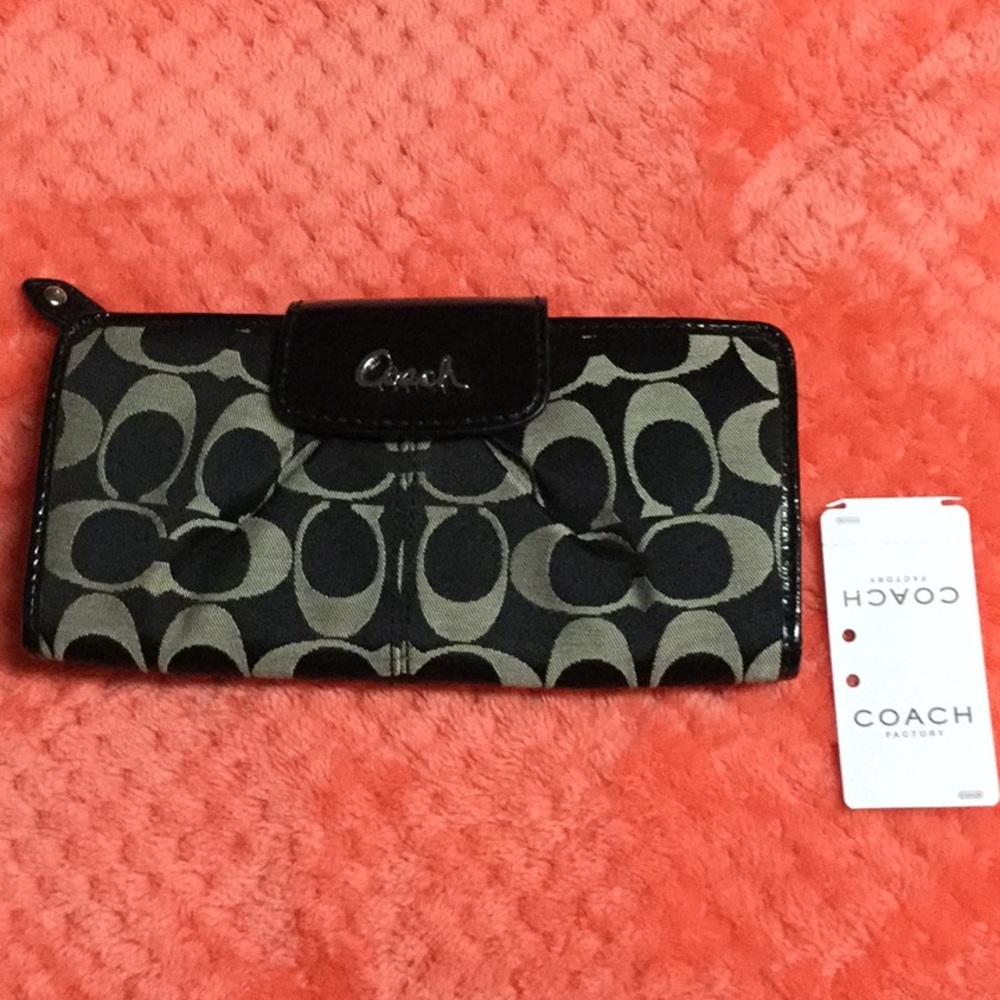 Coach Signature black and gray wallet